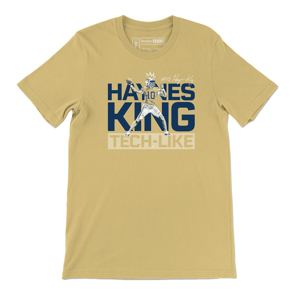 Georgia Tech Yellow Jackets Section 103 Student Athlete #10 Haynes King Tech Like T-Shirt -  Front View