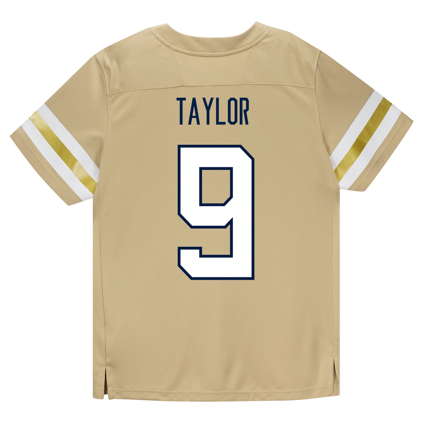 Georgia Tech Adidas Football Student Athlete #9 Zion Taylor Premier Gold Football Jersey - Back View