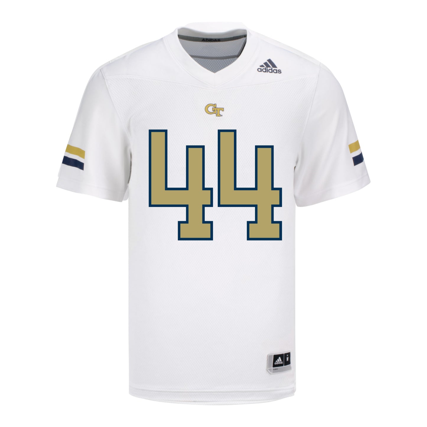 Georgia Tech Adidas Football Student Athlete #44 Kyle Efford White Football Jersey - Front View