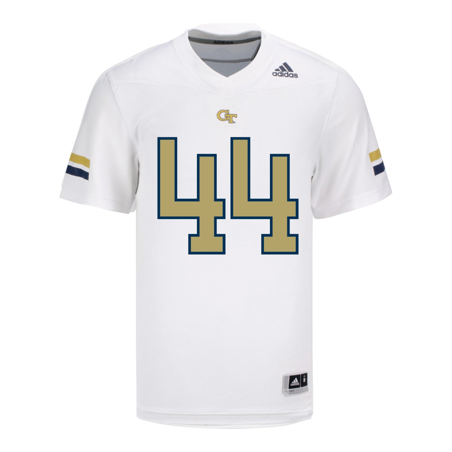 Georgia Tech Adidas Football Student Athlete #44 Kyle Efford White Football Jersey - Front View
