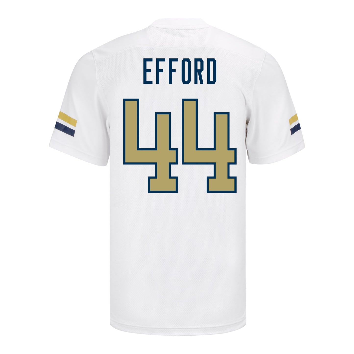 Georgia Tech Adidas Football Student Athlete #44 Kyle Efford White Football Jersey - Back View