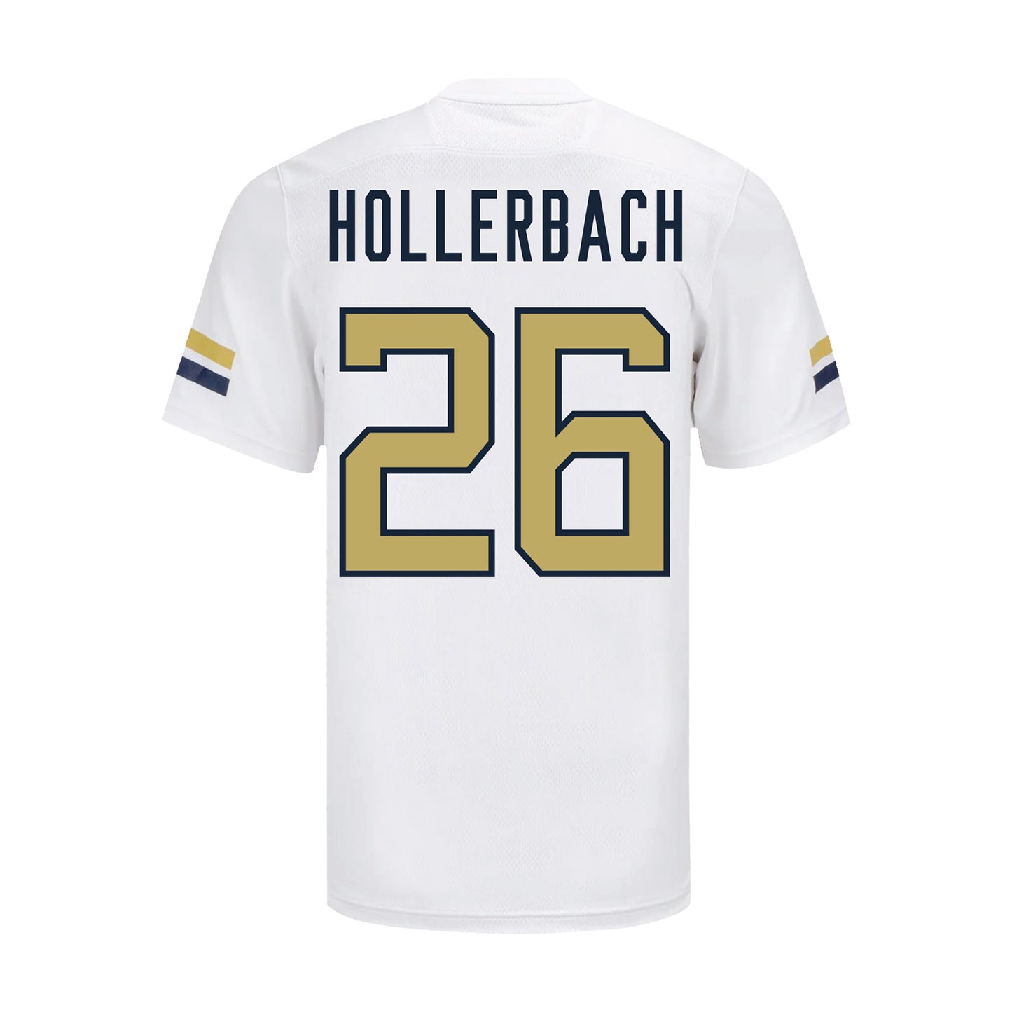 Georgia Tech Adidas Football Student Athlete #26 Ben Hollerbach White Football Jersey - Back View