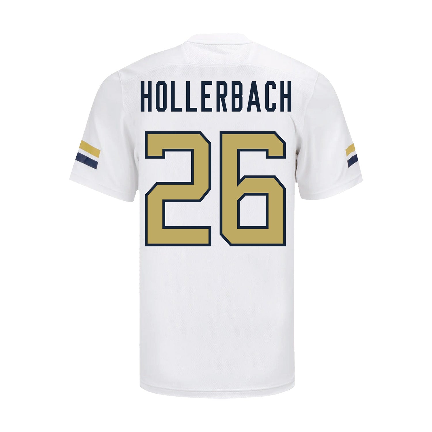 Georgia Tech Adidas Football Student Athlete #26 Ben Hollerbach White Football Jersey - Back View