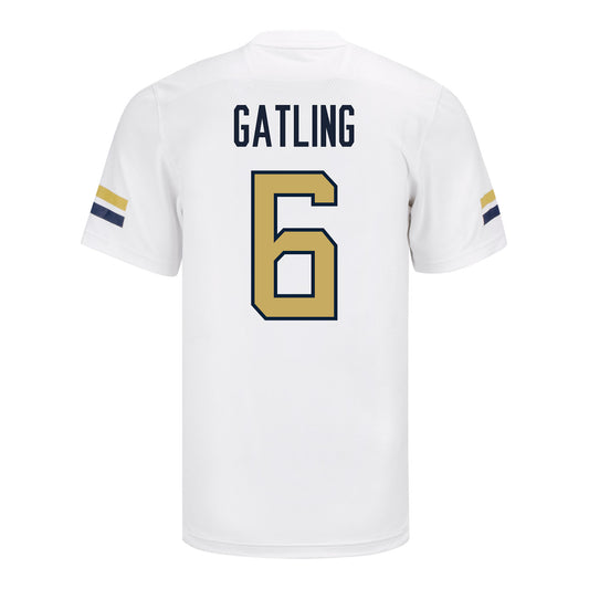 Georgia Tech Yellow Jackets #6 Debron Gatling Student Athlete Football Jersey - Back View
