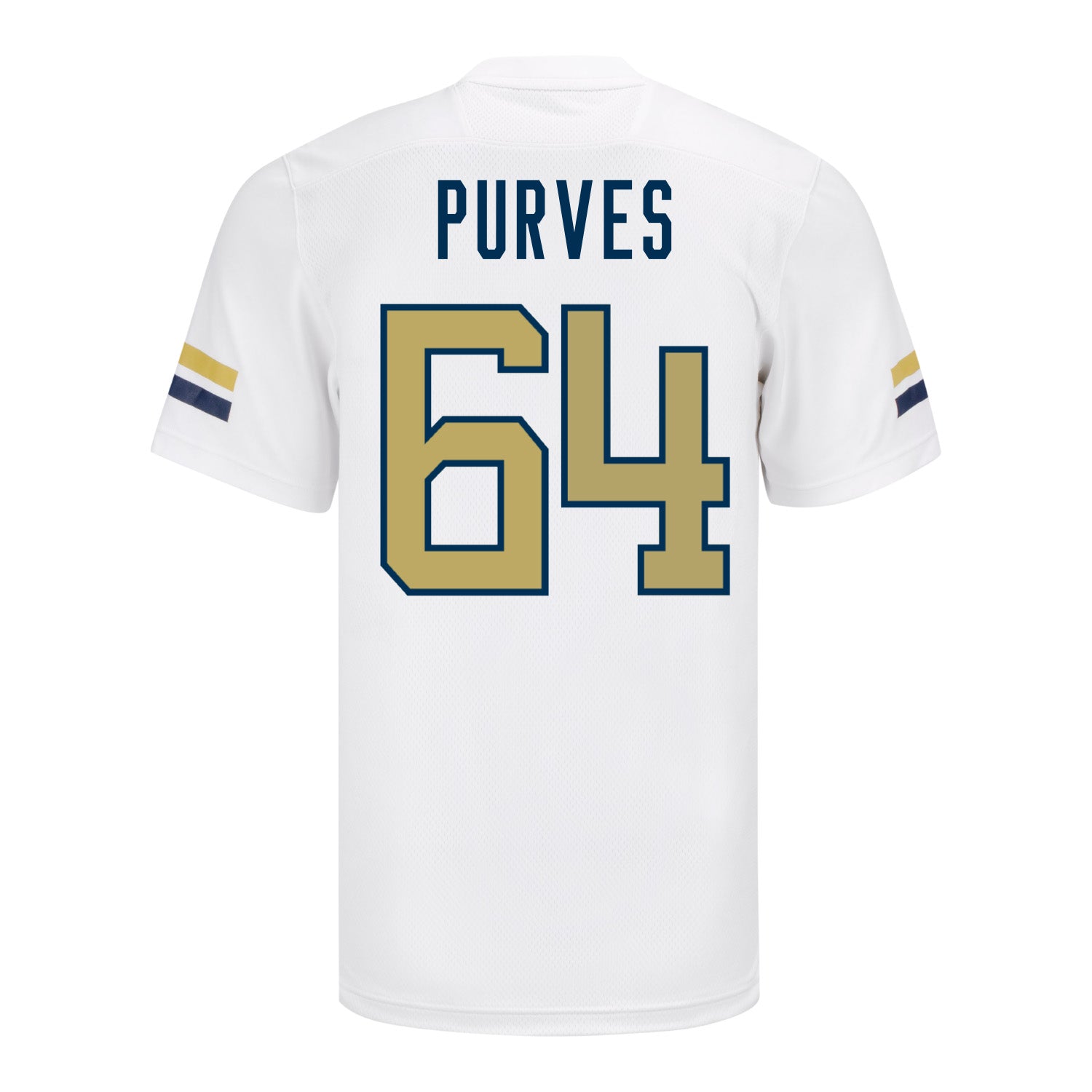 Georgia Tech Adidas Football Student Athlete #64 Ryan Purves Football Jersey - Back View
