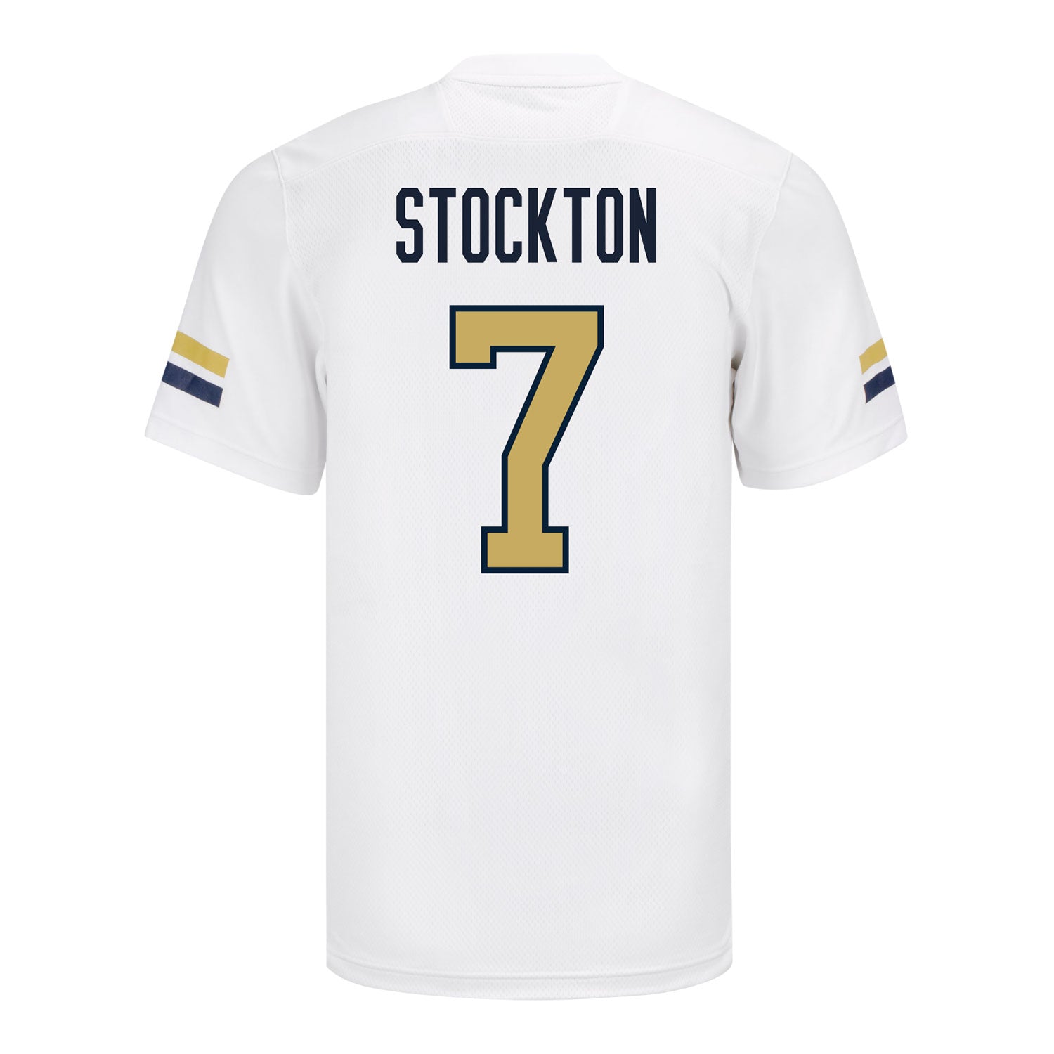 Georgia Tech Adidas Football Student Athlete #7 Bailey Stockton White Football Jersey - Back View