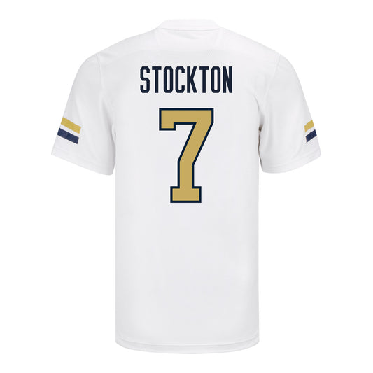 Georgia Tech Adidas Football Student Athlete #7 Bailey Stockton White Football Jersey - Back View