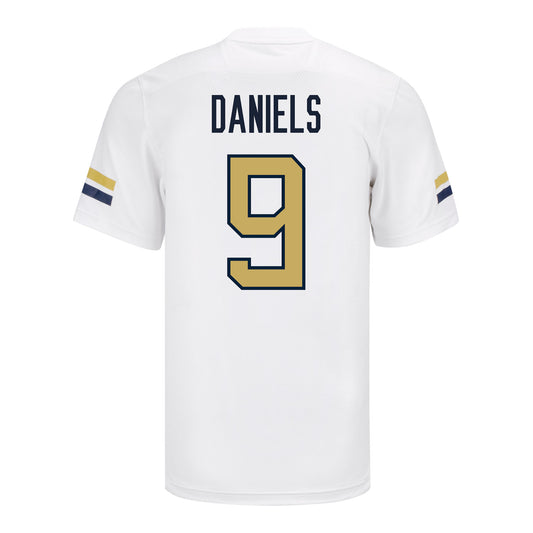 Georgia Tech Adidas Football Student Athlete #9 Omar Daniels White Football Jersey - Back View