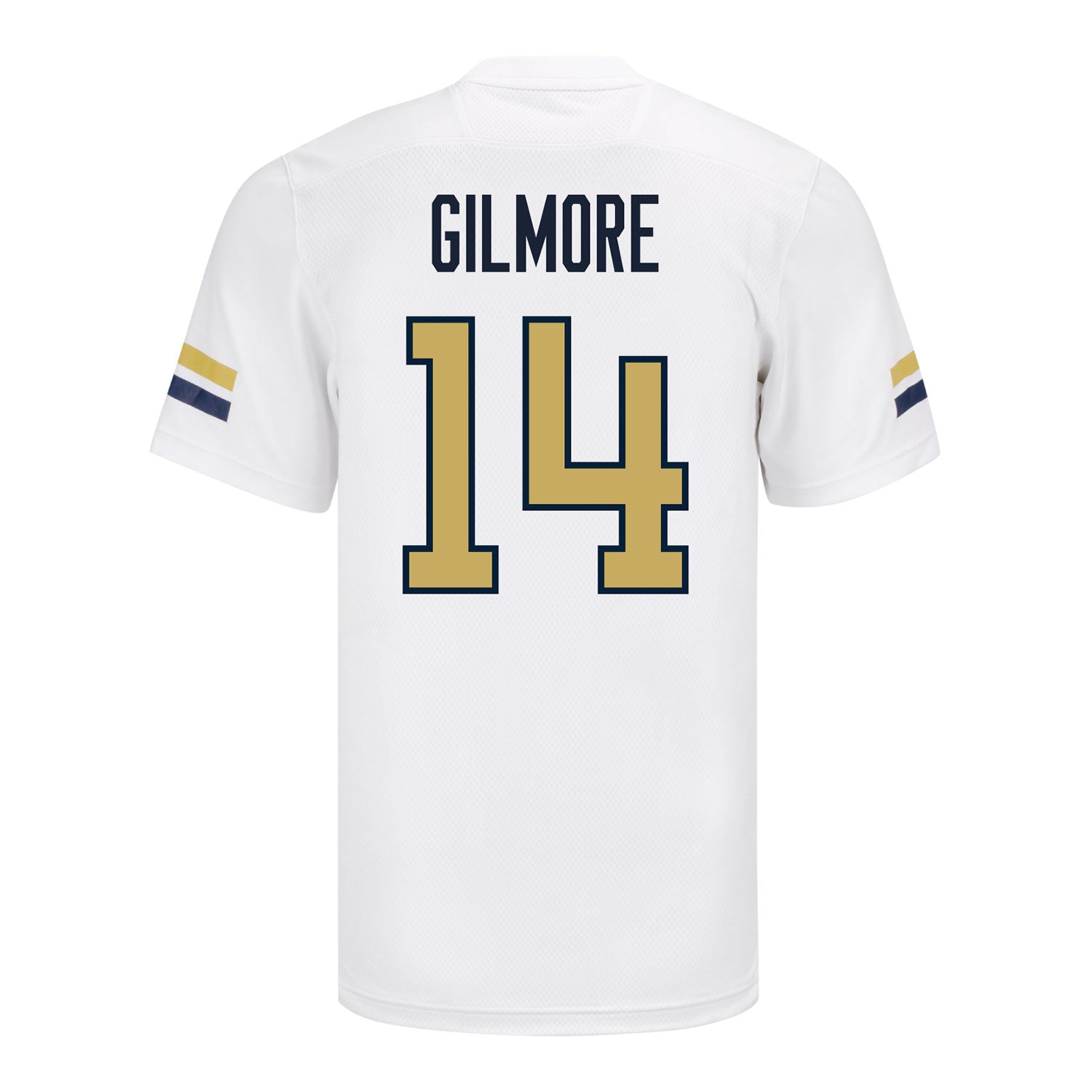 Georgia Tech Adidas Football Student Athlete #14 Jyron Gilmore White Football Jersey - Back View