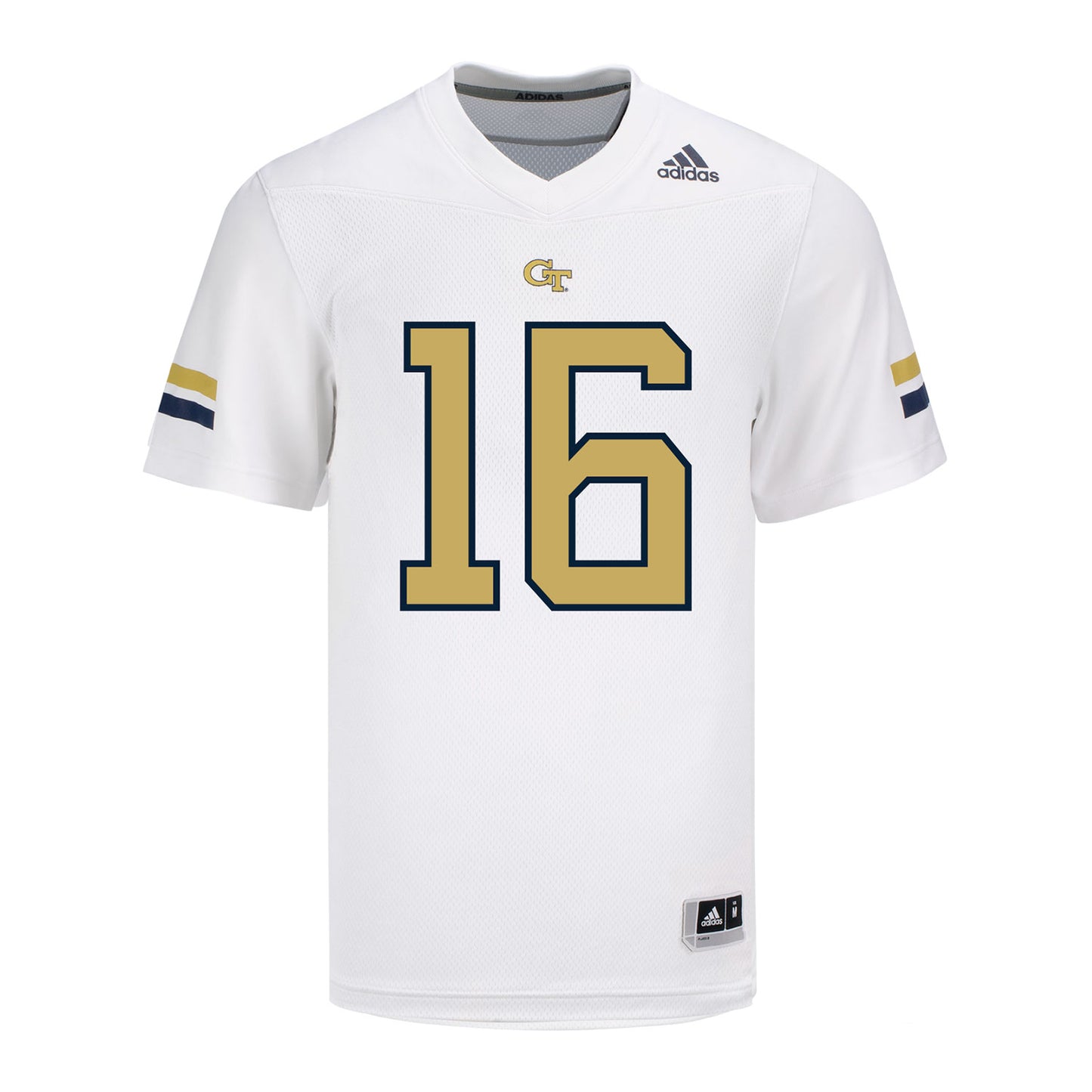 Georgia Tech Adidas Football Student Athlete #16 Grady Adamson White Football Jersey - Front View