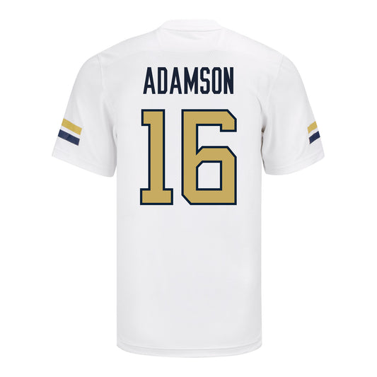 Georgia Tech Adidas Football Student Athlete #16 Grady Adamson White Football Jersey - Back View