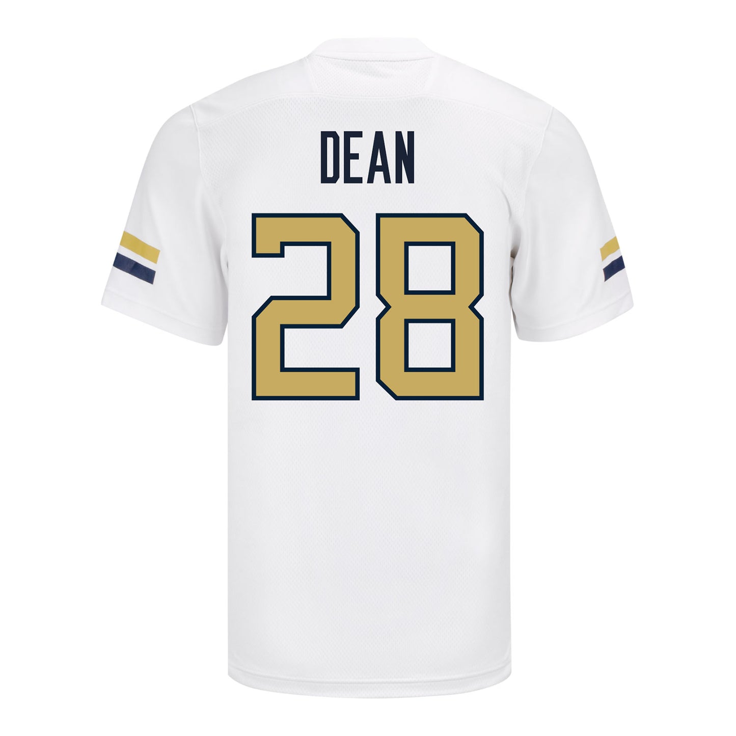 Georgia Tech Adidas Football Student Athlete #28 Austin Dean White Football Jersey - Back View