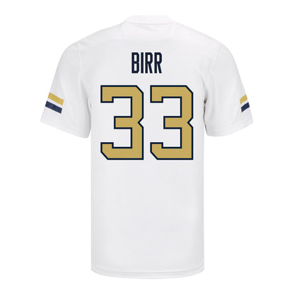 Georgia Tech Adidas Football Student Athlete #33 Aiden Birr White Football Jersey - Back View