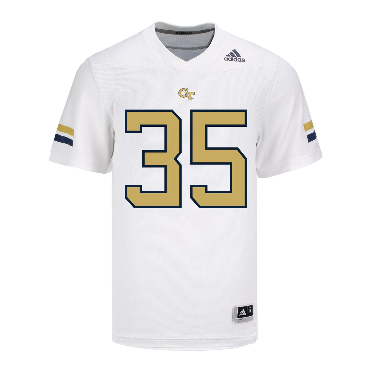 Georgia Tech Adidas Football Student Athlete #35 Carrington Coombs White Football Jersey - Front View