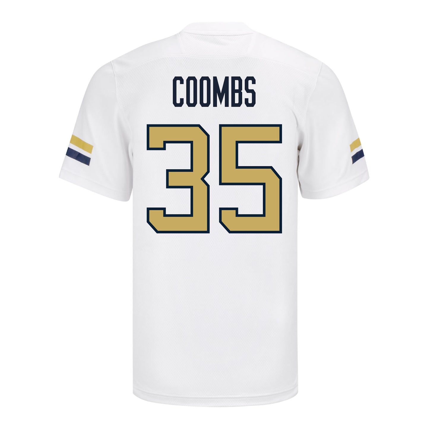 Georgia Tech Adidas Football Student Athlete #35 Carrington Coombs White Football Jersey - Back View
