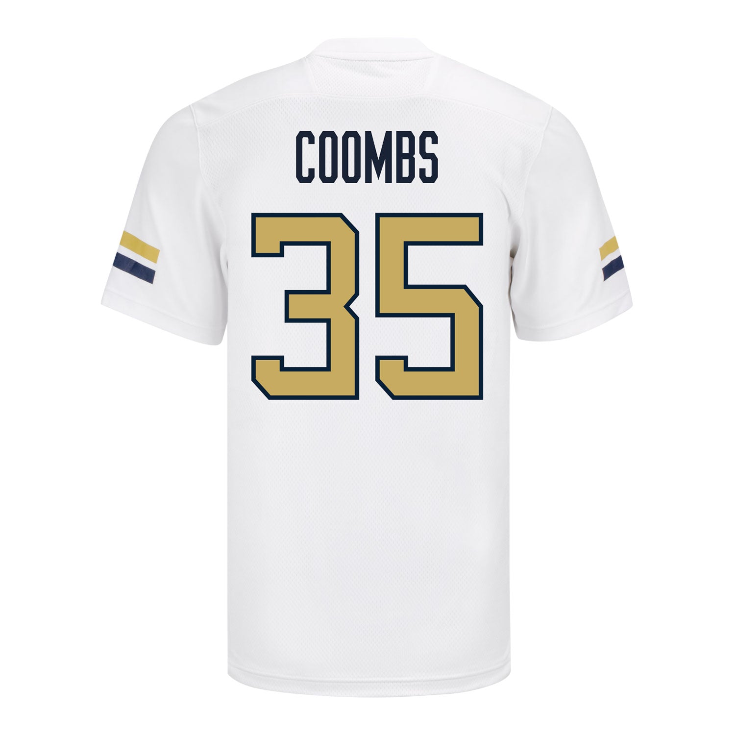 Georgia Tech Adidas Football Student Athlete #35 Carrington Coombs White Football Jersey - Back View