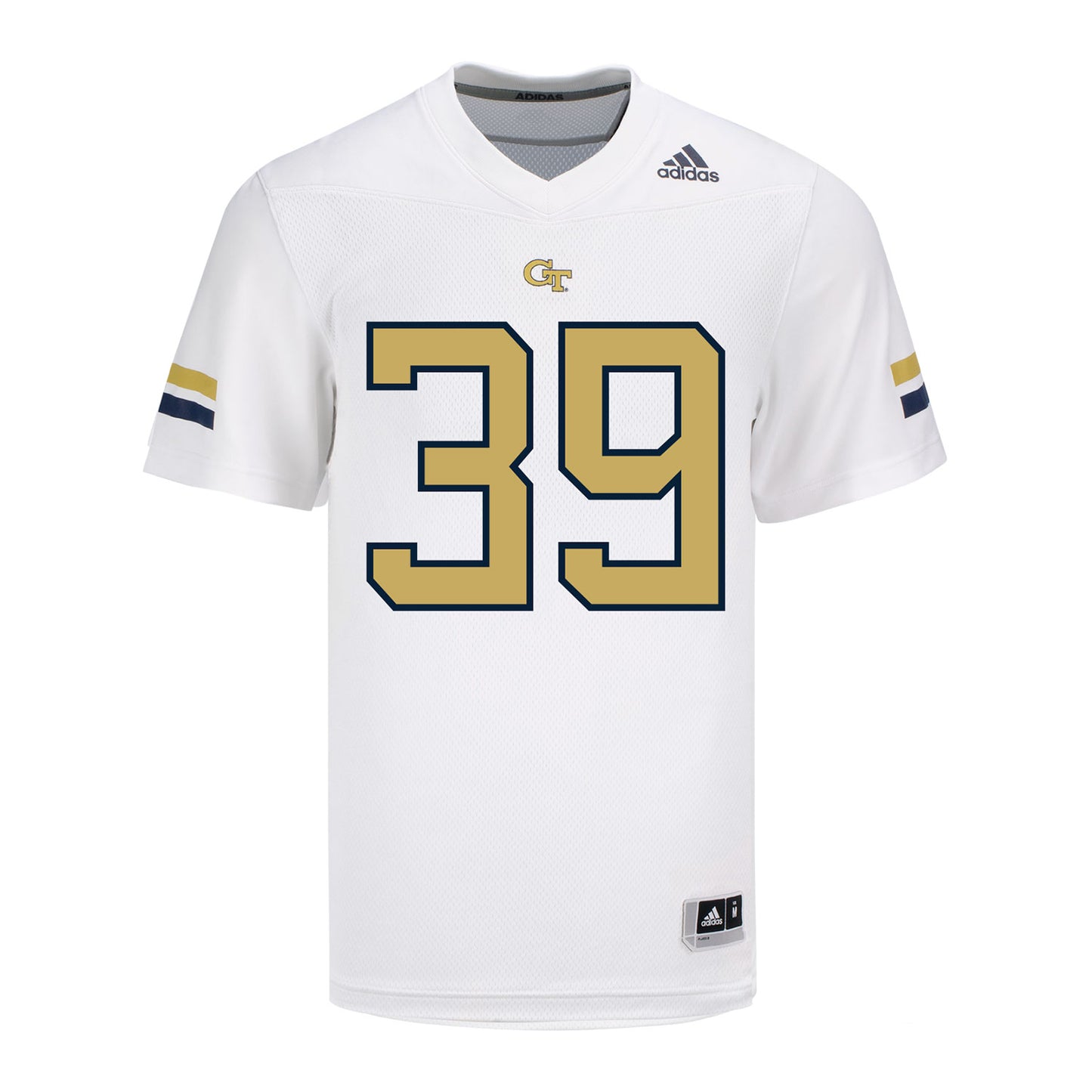 Georgia Tech Adidas Football Student Athlete #39 Will Kiker White Football Jersey - Front View