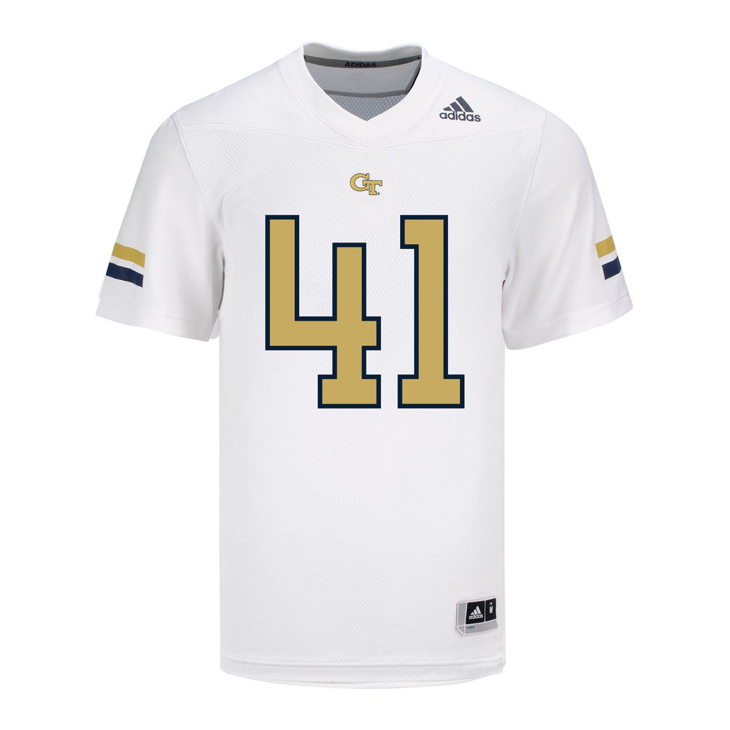 Georgia Tech Adidas Football Student Athlete #41 Landon Shaffer White Football Jersey - Front View