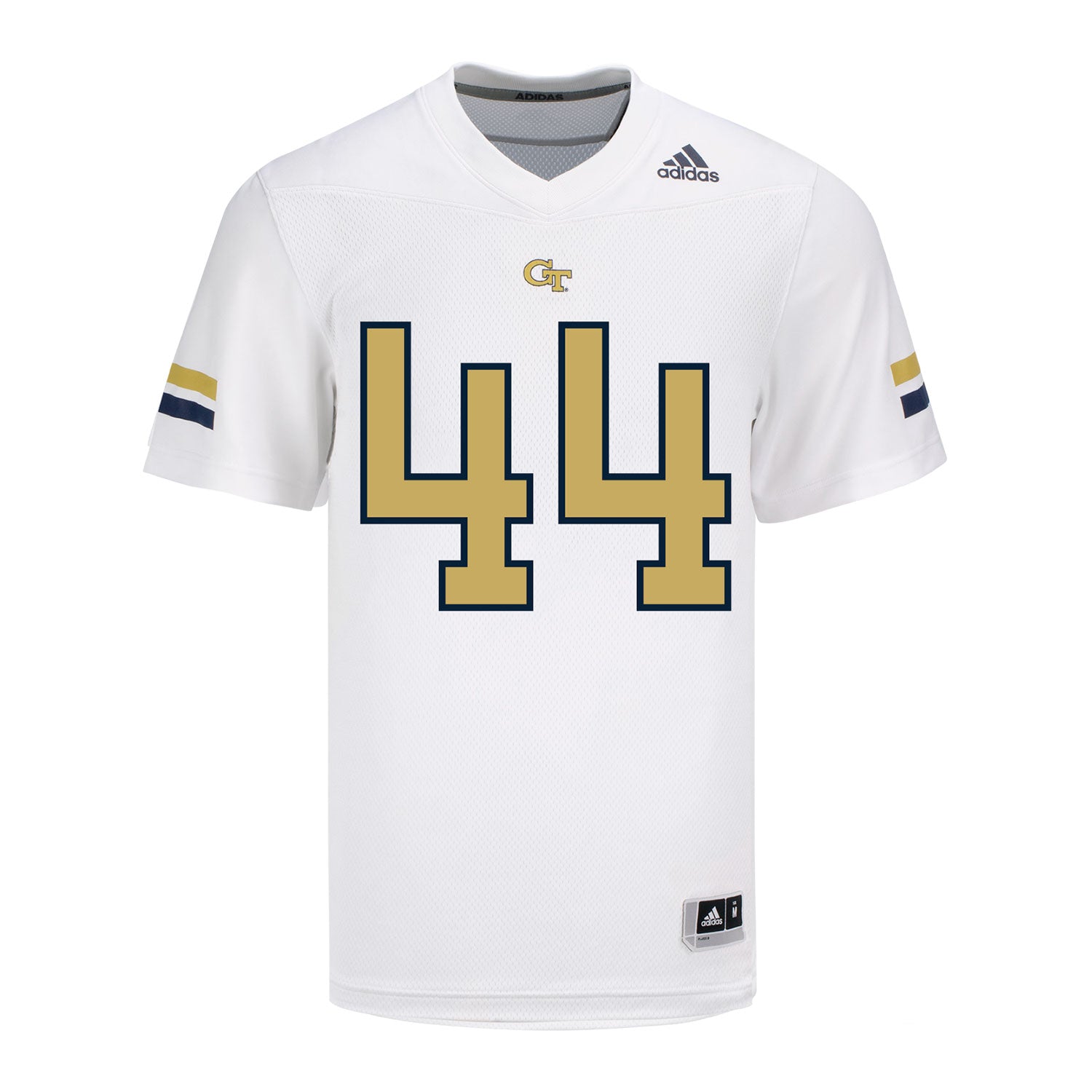 Georgia Tech Adidas Football Student Athlete #44 Connor Roush White Football Jersey - Front View
