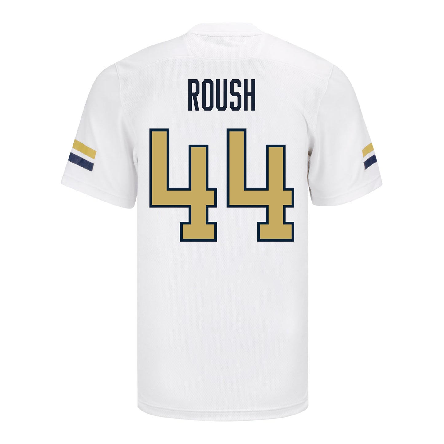 Georgia Tech Adidas Football Student Athlete #44 Connor Roush White Football Jersey - Back View