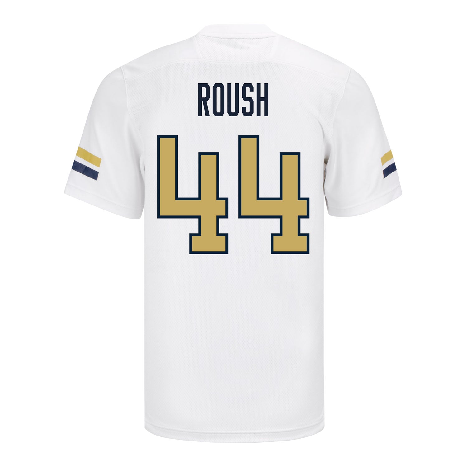 Georgia Tech Adidas Football Student Athlete #44 Connor Roush White Football Jersey - Back View