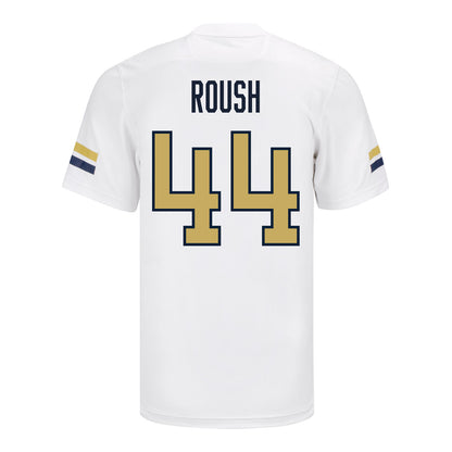 Georgia Tech Adidas Football Student Athlete #44 Connor Roush White Football Jersey - Back View