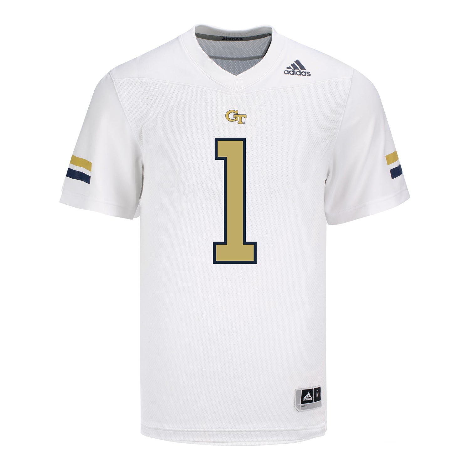 Georgia Tech Adidas Football Student Athlete #1 Jamal Haynes White Football Jersey In White - Front View