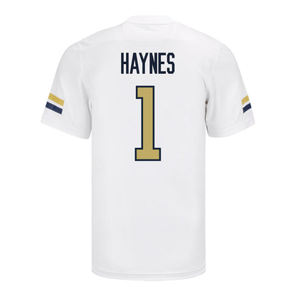 Georgia Tech Adidas Football Student Athlete #1 Jamal Haynes White Football Jersey In White - Back View
