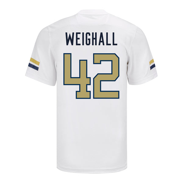 Georgia Tech Adidas Football Student Athlete #42 Logan Weighall White Football Jersey