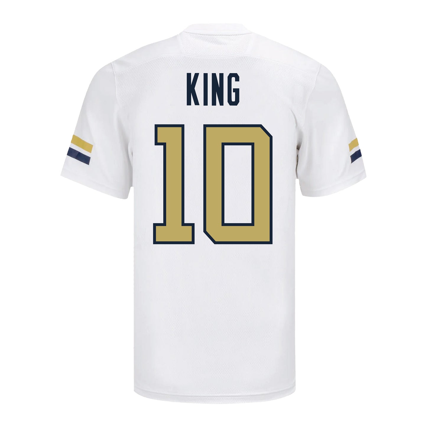 Georgia Tech Adidas Football Student Athlete #10 Haynes King White Football Jersey - Back View