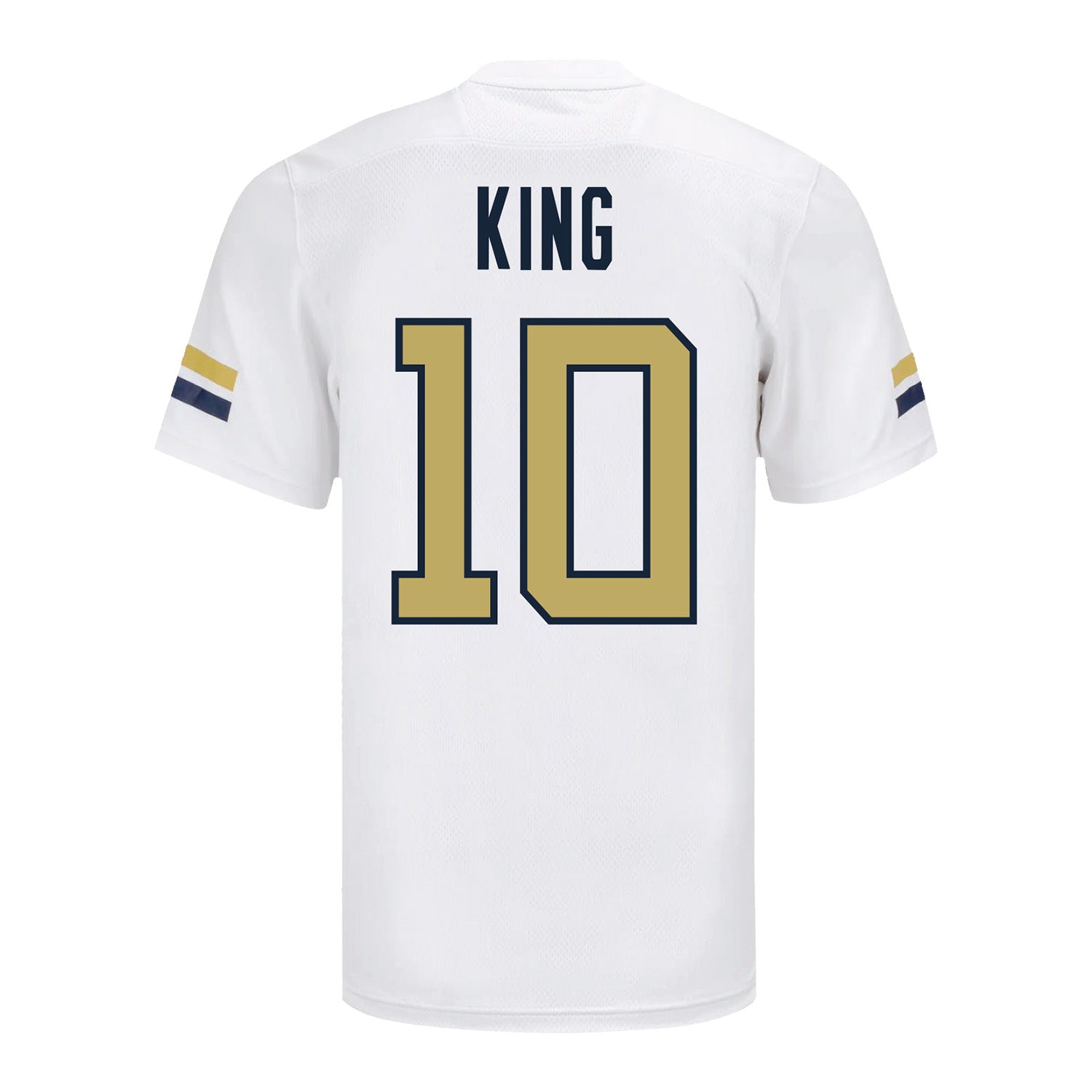 Georgia Tech Adidas Football Student Athlete #10 Haynes King White Football Jersey - Back View