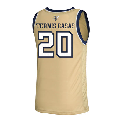 Georgia Tech Adidas Women's Basketball Student Athlete Sand Jersey #20 Ariadna Termis Casas - Back View