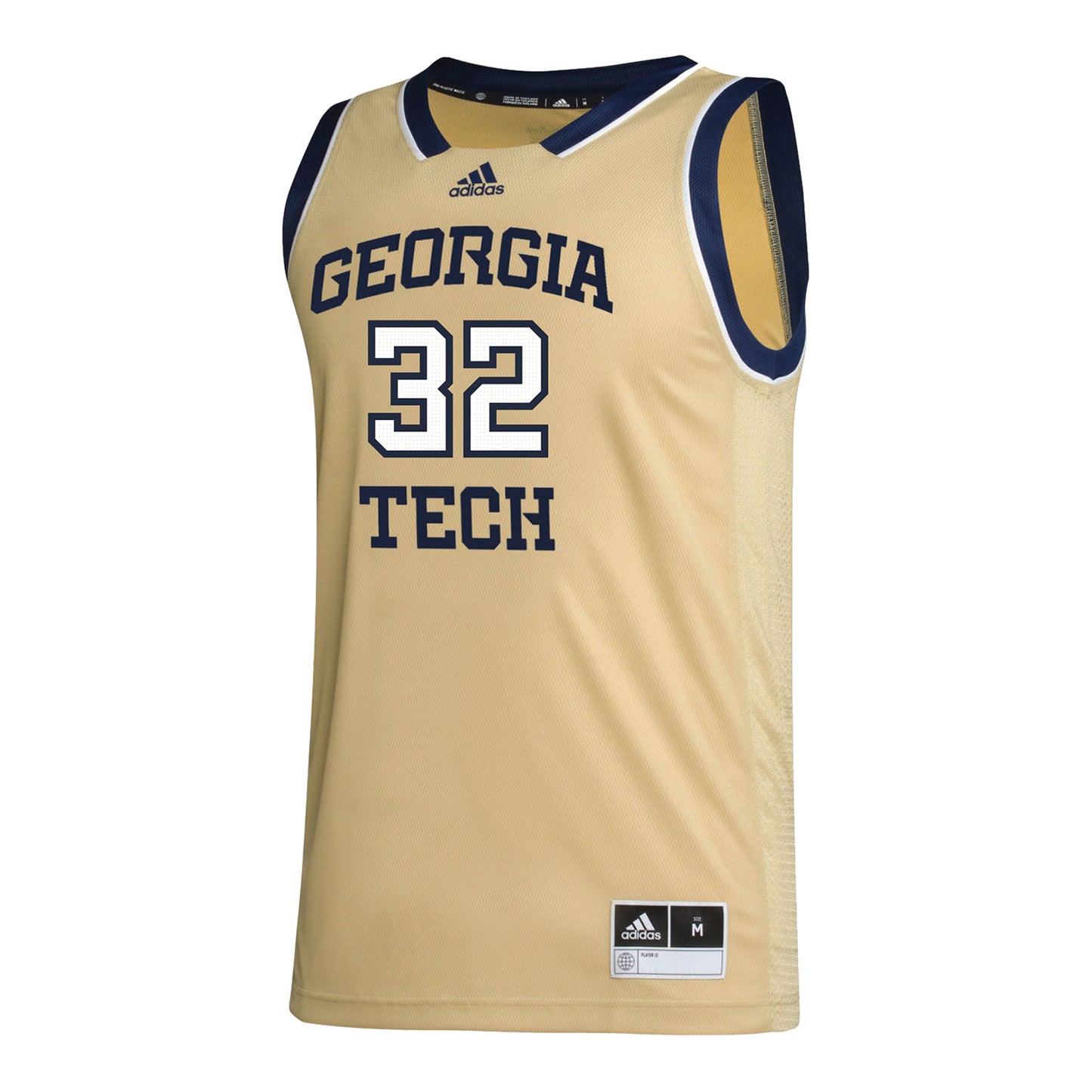 Georgia Tech Adidas Women's Basketball Student Athlete Sand Jersey #32 D'Asia Thomas - Front View