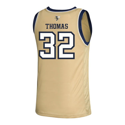 Georgia Tech Adidas Women's Basketball Student Athlete Sand Jersey #32 D'Asia Thomas - Back View