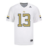 Georgia Tech Adidas Football Student Athlete #13 Tracish Canion White Football Jersey - Front View