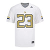 Georgia Tech Adidas Football Student Athlete #23 Zachary Tobe White Football Jersey - Front View