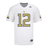 Georgia Tech Adidas Football Student Athlete #12 Aaron Philo White Football Jersey - Front View