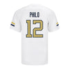 Georgia Tech Adidas Football Student Athlete #12 Aaron Philo White Football Jersey - Back View