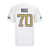 Georgia Tech Adidas Football Student Athlete #70 Jameson Riggs White Football Jersey - Back View