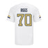 Georgia Tech Adidas Football Student Athlete #70 Jameson Riggs White Football Jersey - Back View