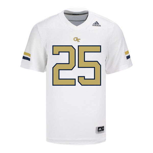 Georgia Tech Adidas Football Student Athlete #25 Cedric Franklin II White Football Jersey - Front View