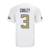 Georgia Tech Adidas Football Student Athlete #3 Trevion Cooley White Football Jersey - Back View