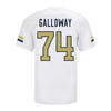 Georgia Tech Adidas Football Student Athlete #74 Benjamin Galloway White Football Jersey - Back View