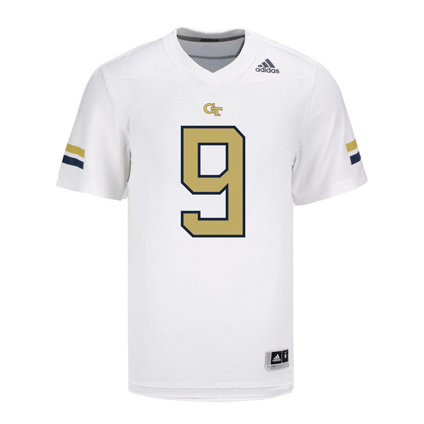 Georgia Tech Adidas Football Student Athlete #9 Avery Boyd White Football Jersey - Front View