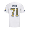 Georgia Tech Adidas Football Student Athlete #71 Jordan Brown White Football Jersey - Back View