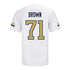 Georgia Tech Adidas Football Student Athlete #71 Jordan Brown White Football Jersey - Back View