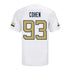 Georgia Tech Adidas Football Student Athlete #93 Drew Cohen White Football Jersey - Back View