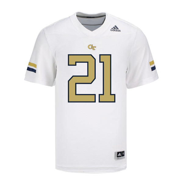 Georgia Tech Adidas Football Student Athlete #21 Omar Daniels White Football Jersey - Front View