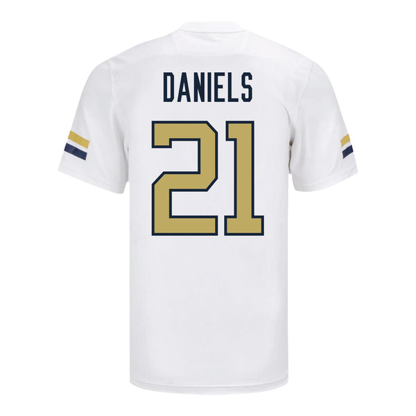 Georgia Tech Adidas Football Student Athlete #21 Omar Daniels White Football Jersey - Back View