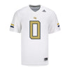 Georgia Tech Adidas Football Student Athlete #0 Christian Leary White Football Jersey - Front View